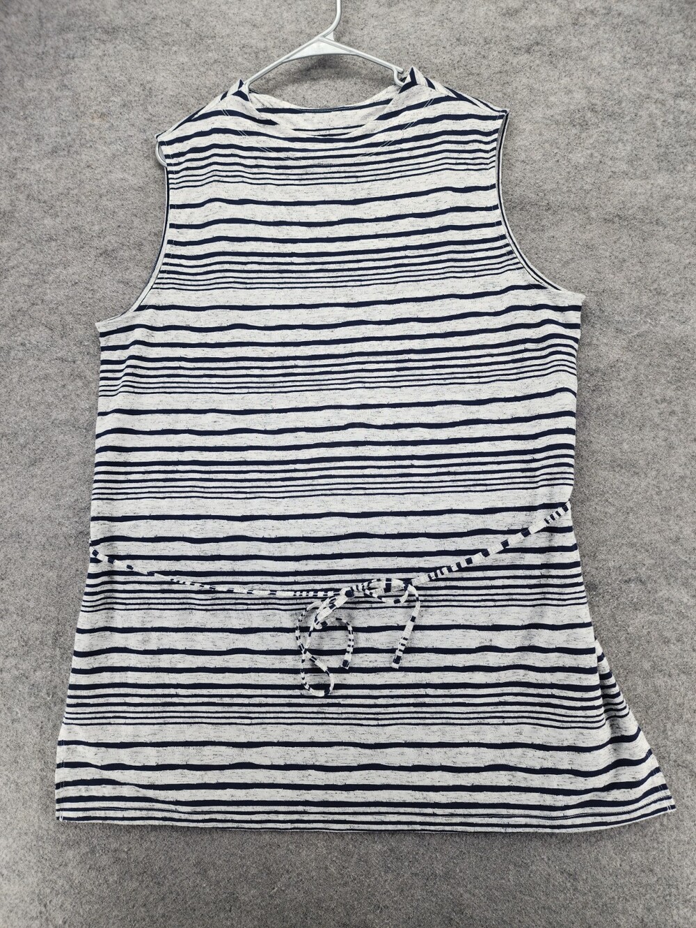 Chicos Dress Womens 3 US 16 Sleeveless Gray Striped